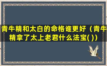 青牛精和太白的命格谁更好（青牛精拿了太上老君什么法宝( )）